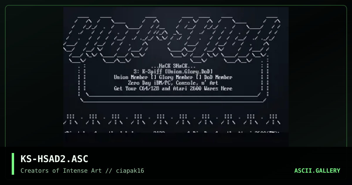 Hack Shack ad, by k-spiff, 1994