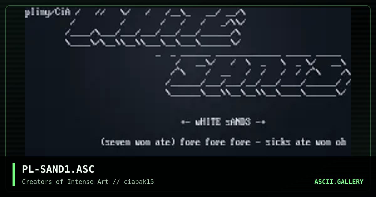 PL-SAND1.ASC, by pliny, 1994