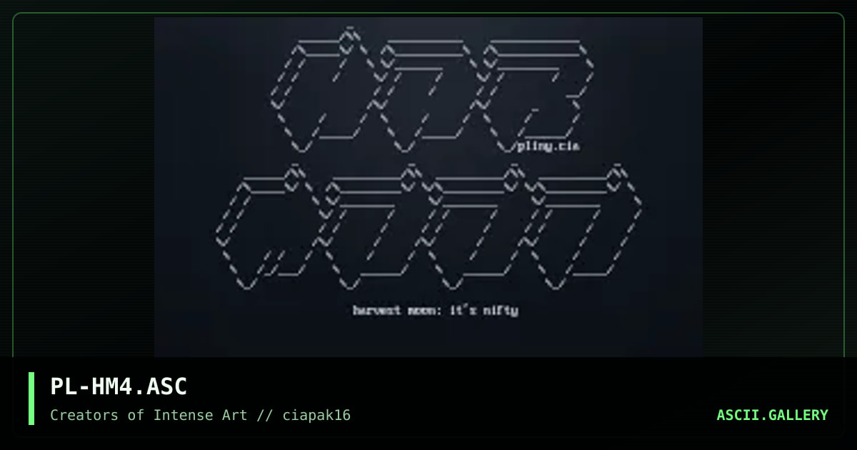 Harvest Moon Ascii, by pliny, 1994