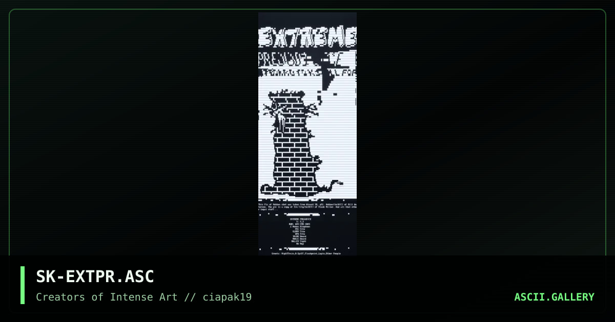 Extreme Prejudice, by skitzo, 1994