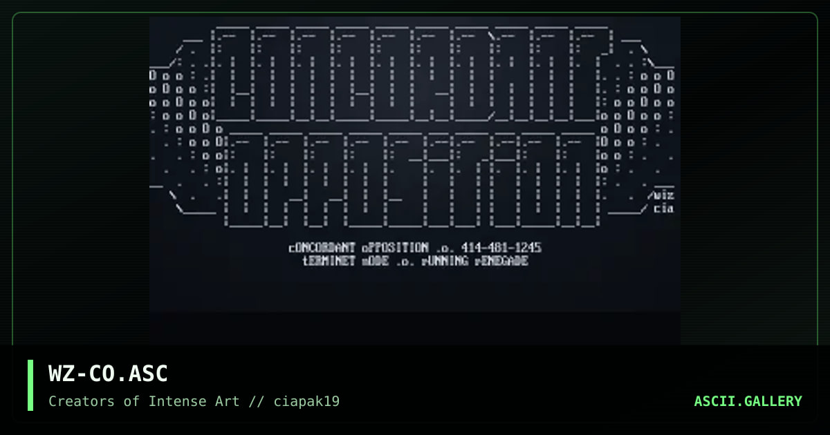 Concordant Opposition ASCII, by wiz, 1994