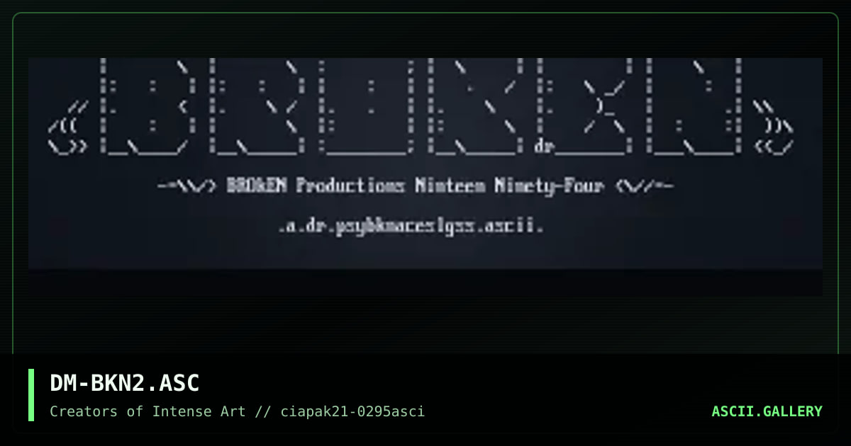 BROkEN Ad, by dreamcrusher, 1995