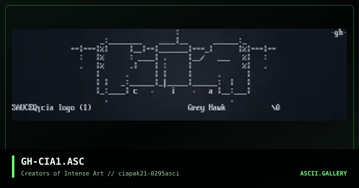 GH-CIA1.ASC, by grey hawk, 1995