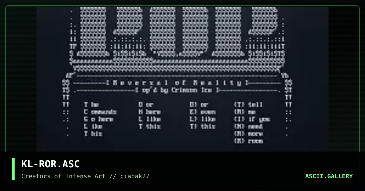 Reversal of Reality menu template, by kaleidas, 1995