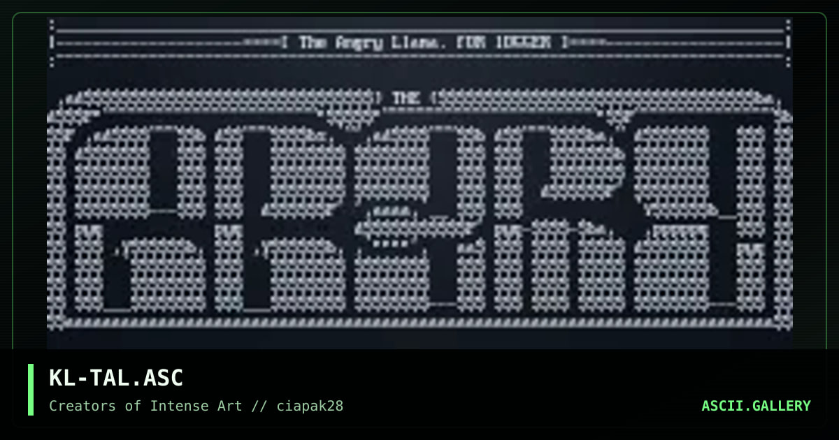 The Angry Llama, by kaleidas, 1995