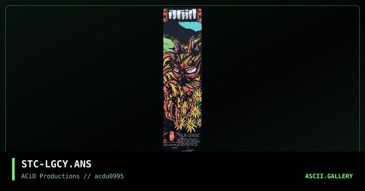 The Legacy, by stone the crow, apox, 1995