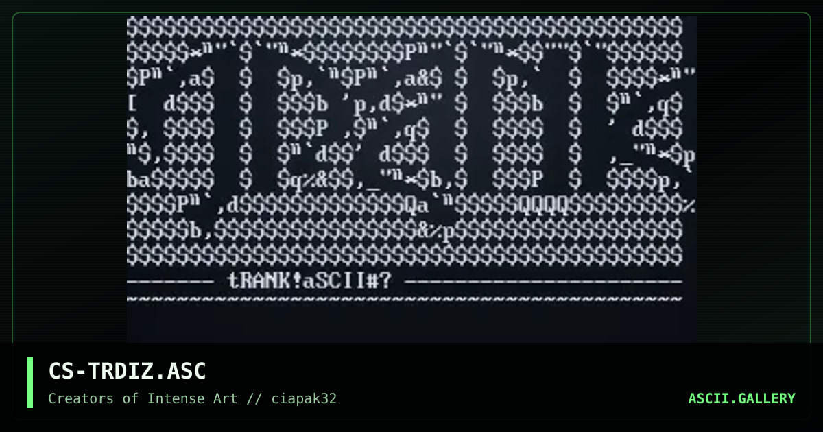 CS-TRDIZ.ASC, by coleslaw, 1996