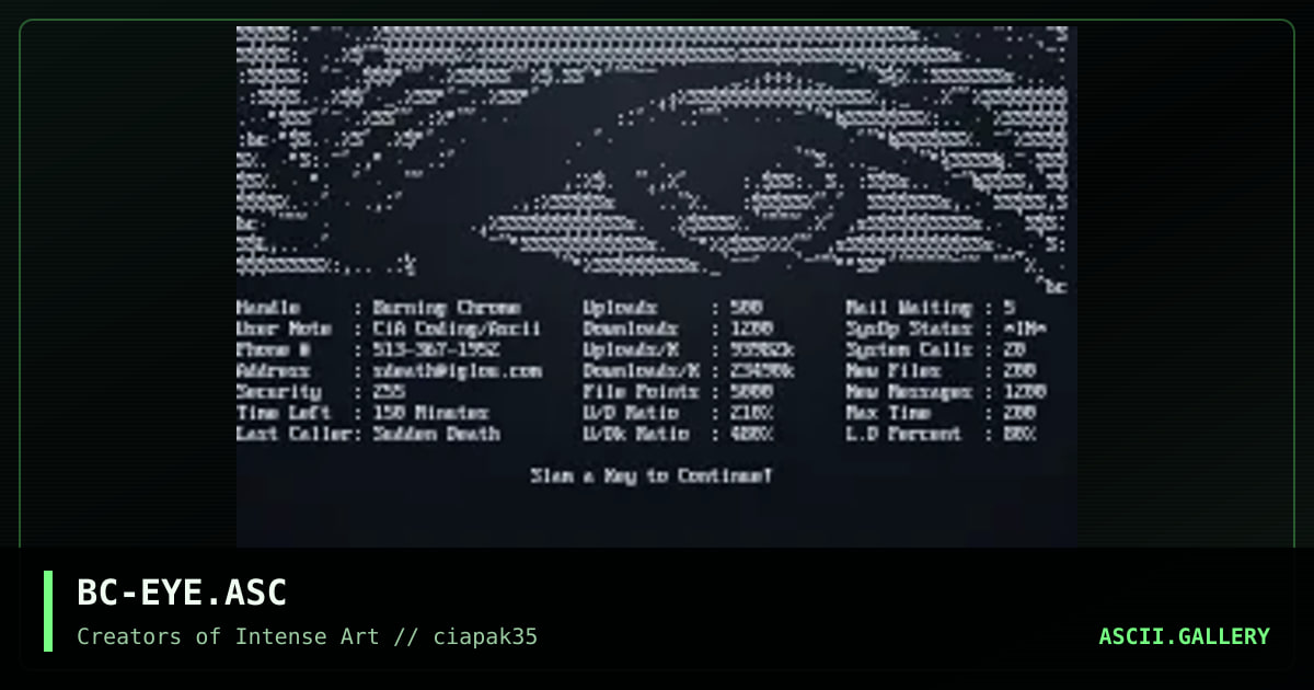 Status Screen, by burning chrome, 1996