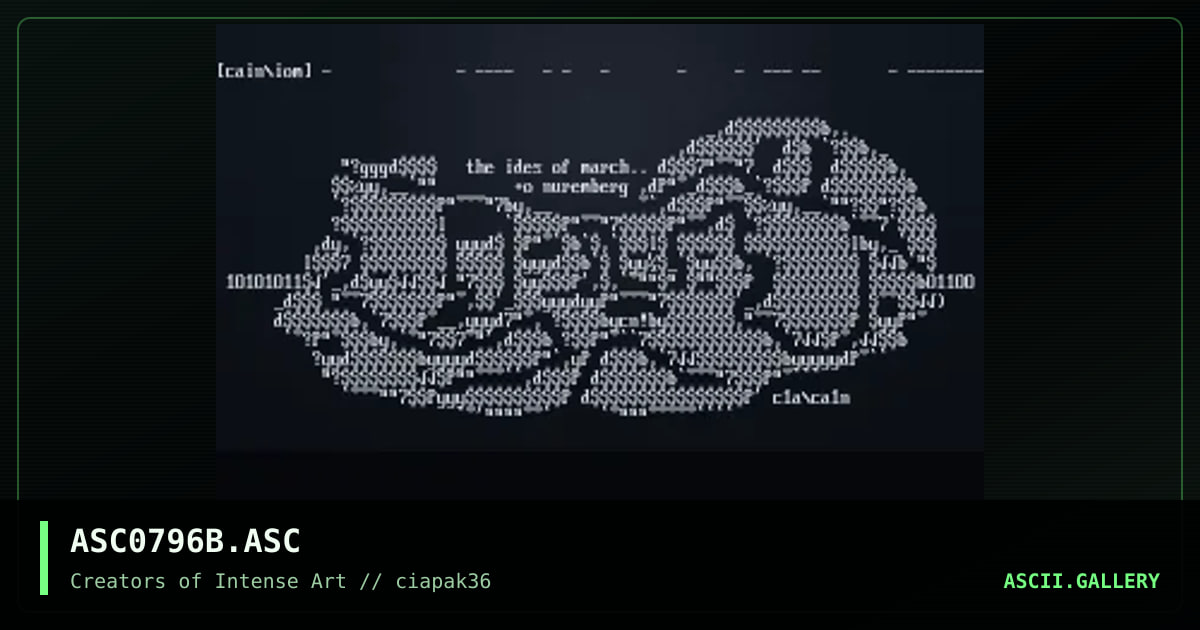 cia conspiracy #36 ascii colly B, by kaleidas, phallic, cain, 1996
