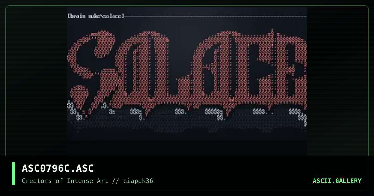 cia conspiracy #36 ascii colly C, by mr manson, punchbowl, wishbringer, frost byte, brain nuke, 1996
