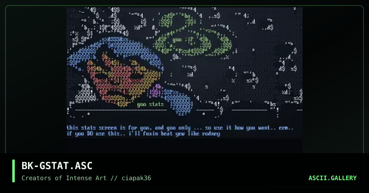 goo stats, by black knight, 1996
