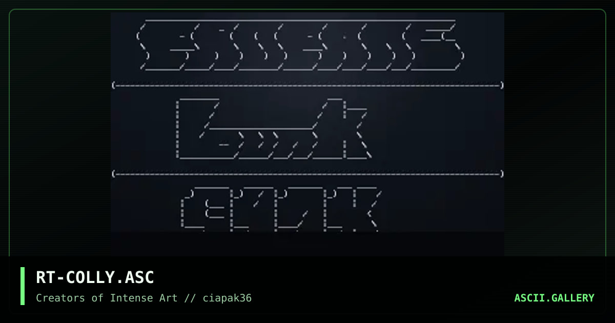 ascii colly, by raw toxic, 1996