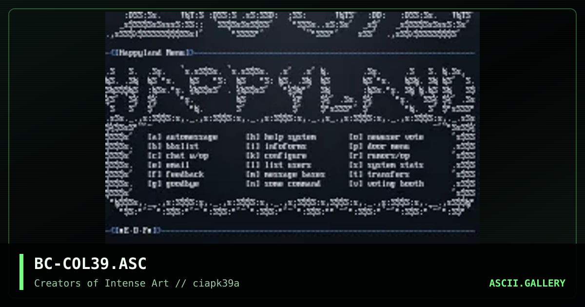 cia conspiracy #39 ascii colly, by burning chrome, 1996