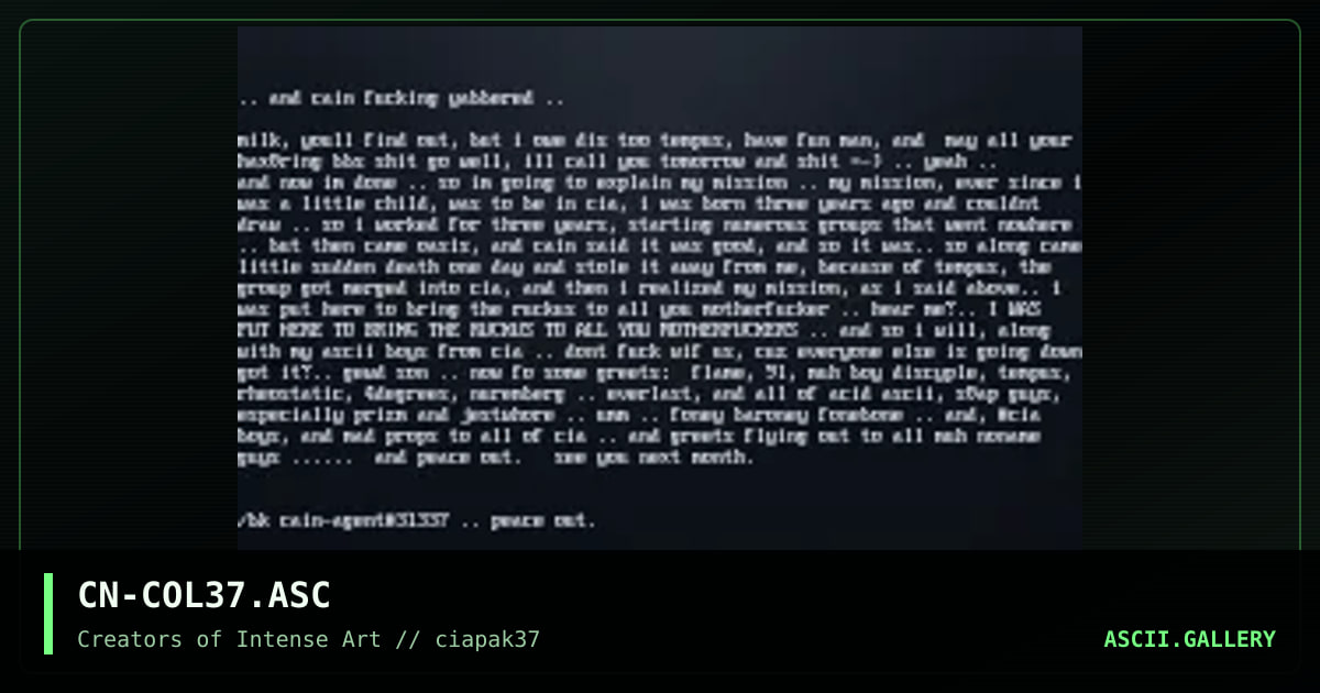 ascii colly for 37, by cain, 1996