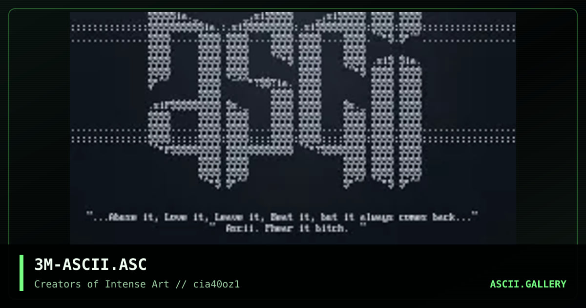 AScii, by malevolent terror, 1996