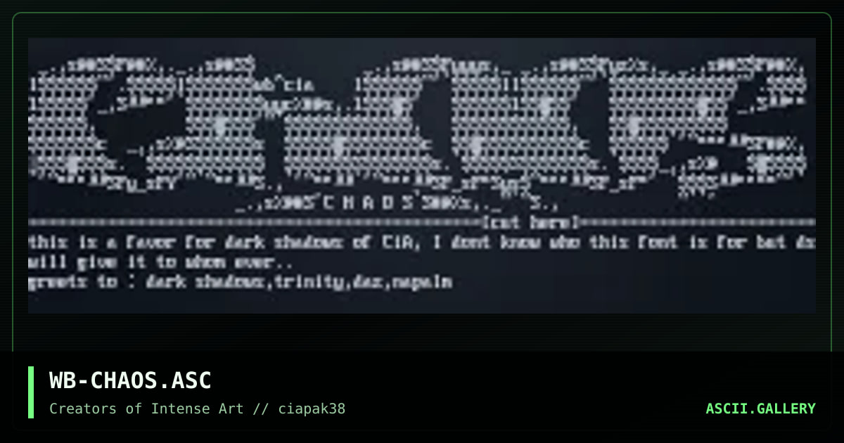 WB-CHAOS.ASC, by wishbringer, 1996