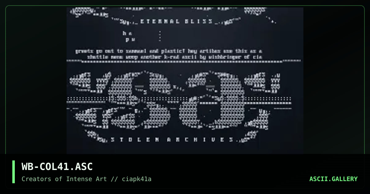 ascii colly for #41, by wishbringer, 1997