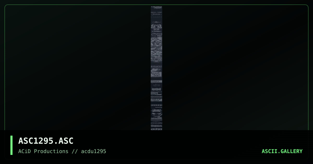 ACiD ascii cluster #2 (12/95), by christopher robin, killa hertz, unsane, ragnarok, mrkite, 1995