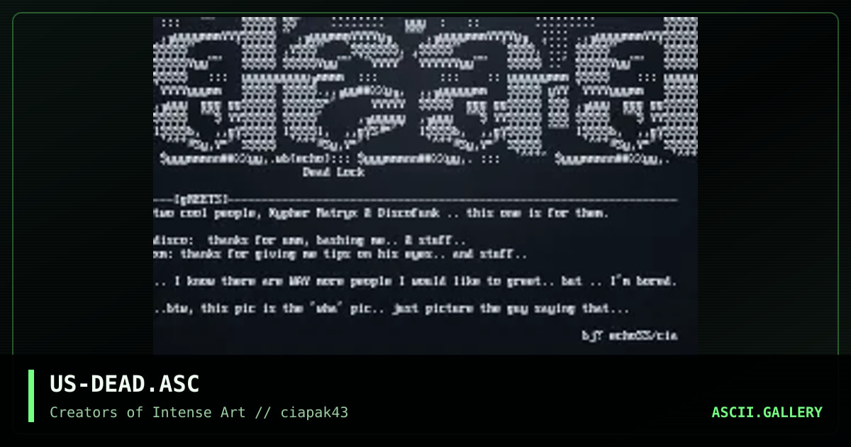 deadlock, by wb, black jack, 1997