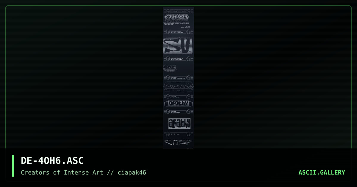 ascii colly, by dark entity, 1997