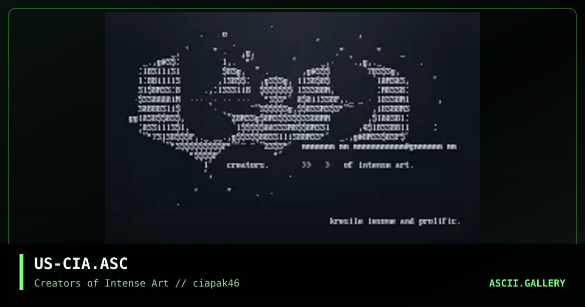 cia promo logo, by kresile, prolific, 1997