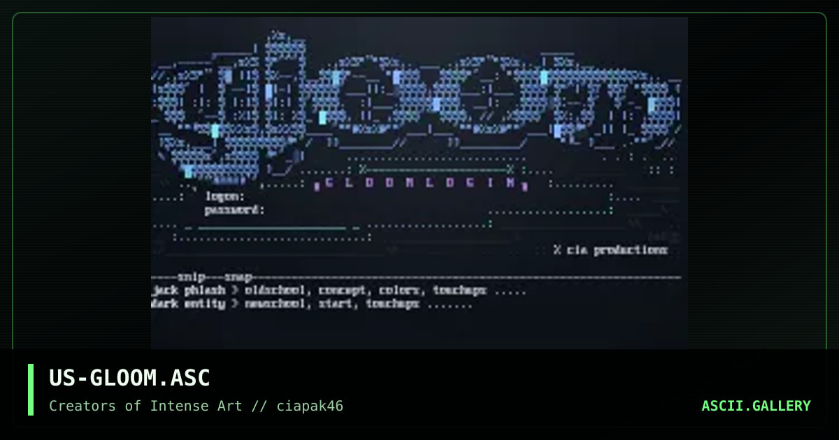 gloom logo, by jack phlash, dark entity, 1997