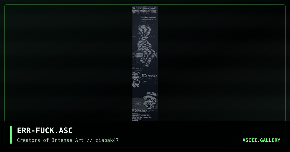 Fuckyou colly..., by error, black jack, 1997