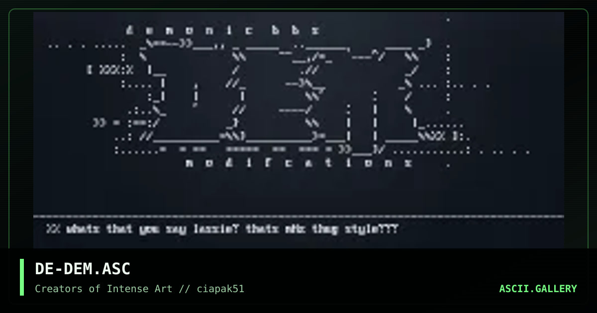 demonic modifications, by dark entity, 1997