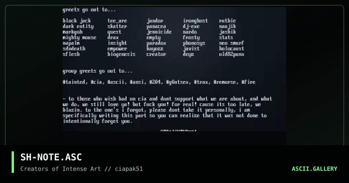 a note for you, by shanifer, 1997