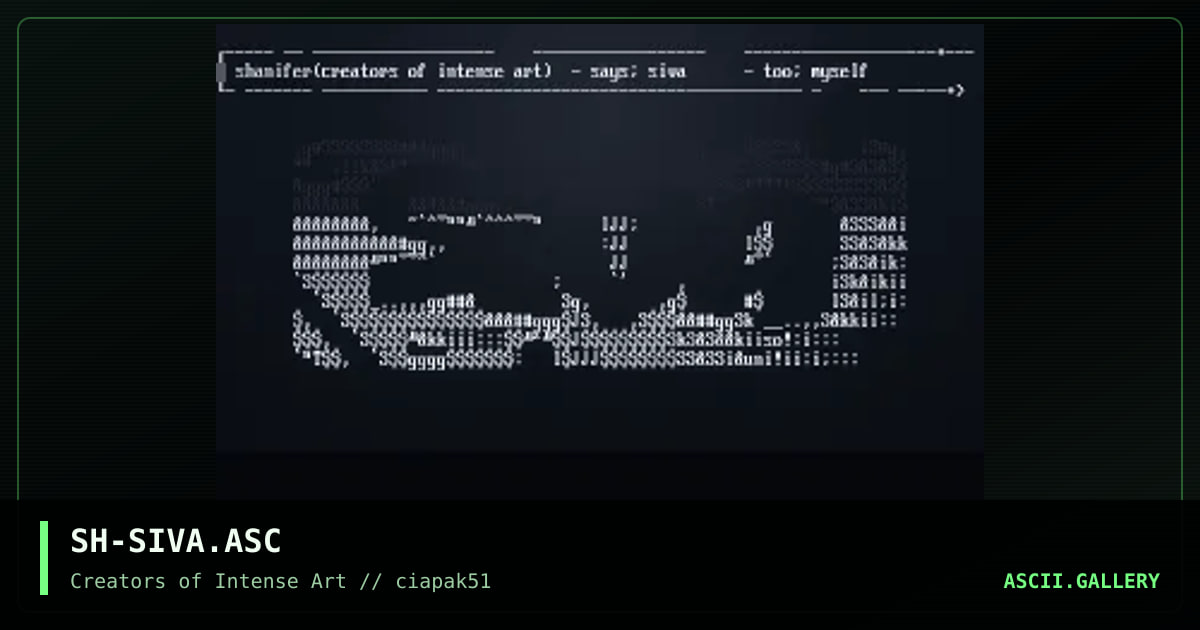 siva ascii, by shanifer, 1997