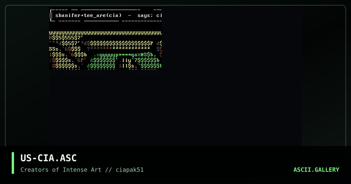 cia ascii, by tee_are, shanifer, 1997