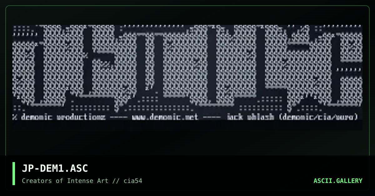 demonic, by jack phlash, 1998