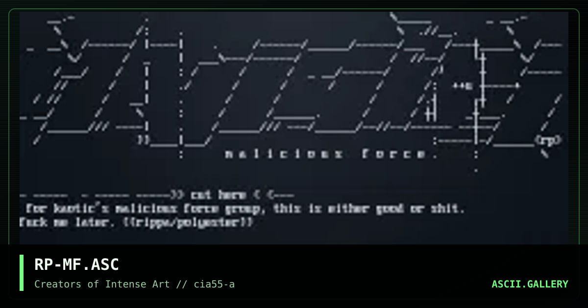 malicious force nfo header, by rippa, 1998