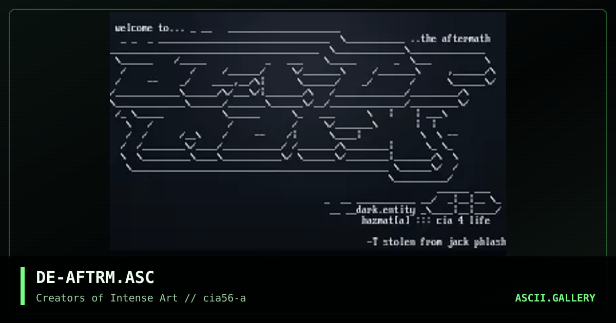 the aftermath, by dark entity, 1998