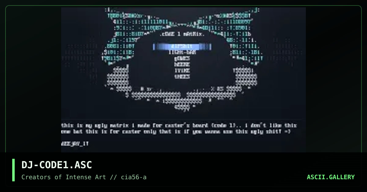 cODE 1 matrix, by dj lethal, 1998