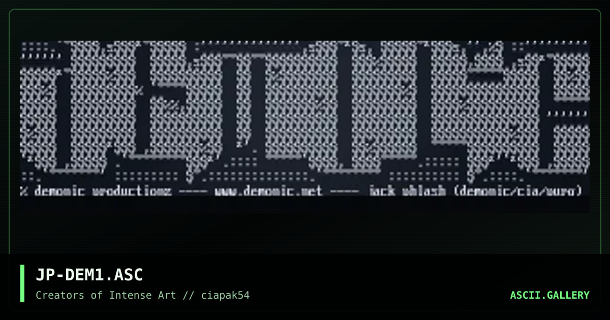 demonic, by jack phlash, 1998