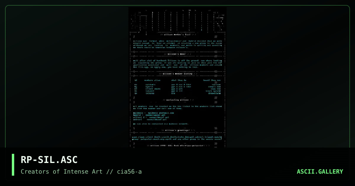 silicon infofile, by rippa, 1998