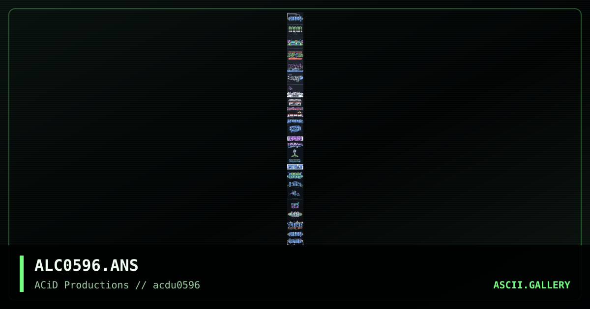 ACiD logocluster #15 (05/96), by unsane, spellbinder, psychoholic, reanimator, the night angel, splatt, 1996