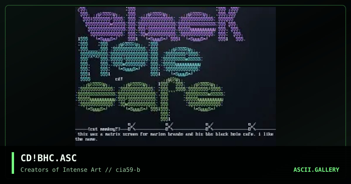 black hole cafe, by cat-dog, 1999