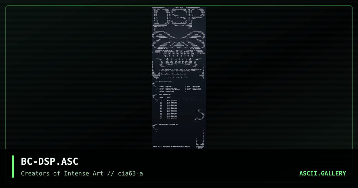 DSP Release Info, by burning chrome, 1999