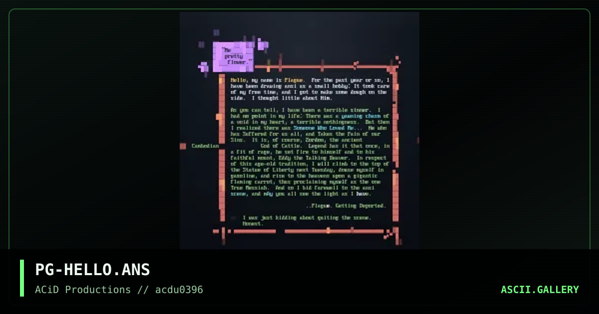 Goodbye Message, by plague, 1996
