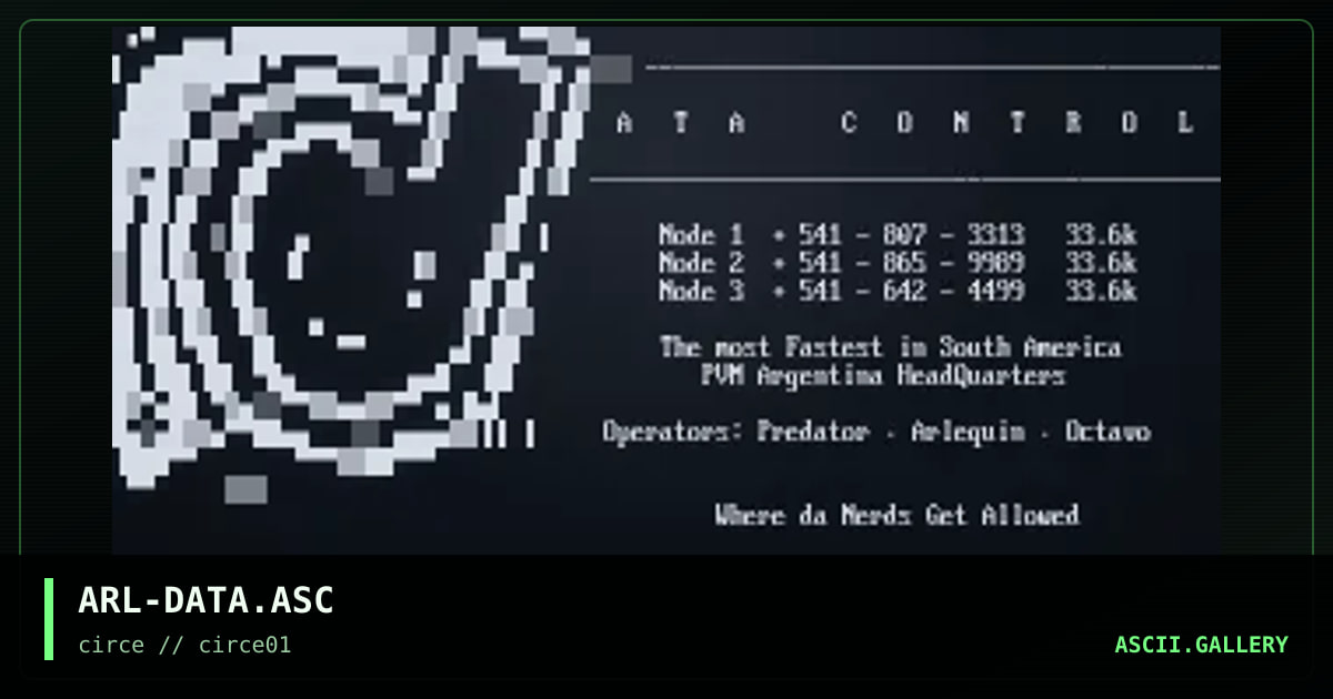 ARL-DATA.ASC, by arlequin, 1997