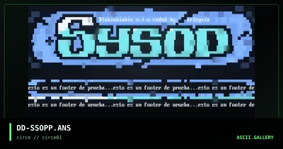 sysop pepe, by diamond darrell, 1997