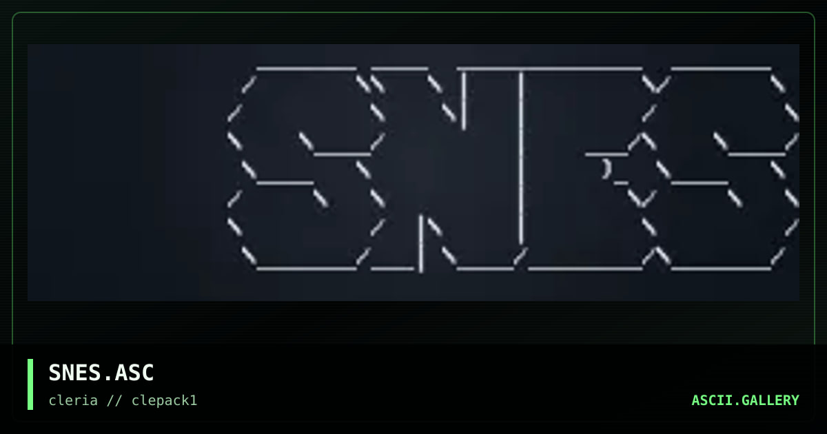 SNES.ASC, by susan, 1994