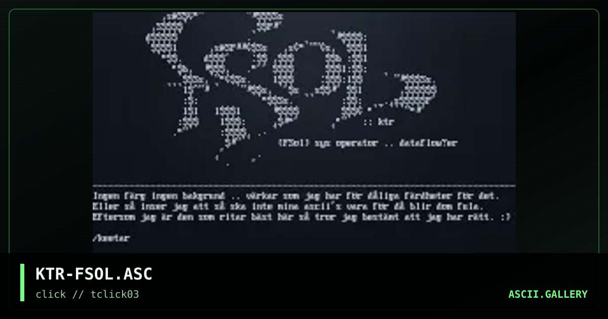 KTR-FSOL.ASC, by keetar, 1998