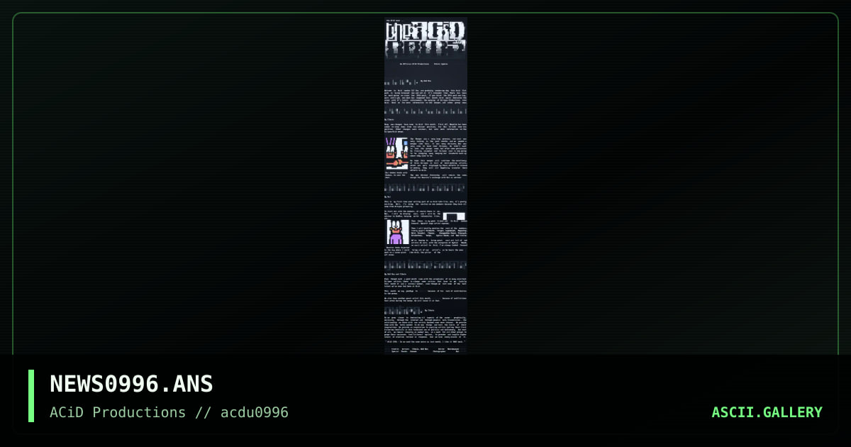 ACiD Newsletter #14, by acid, 1996