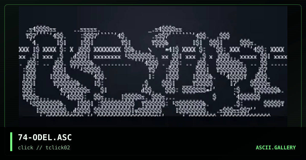 Odelay!Ascii, by discofunk 1974, 1998