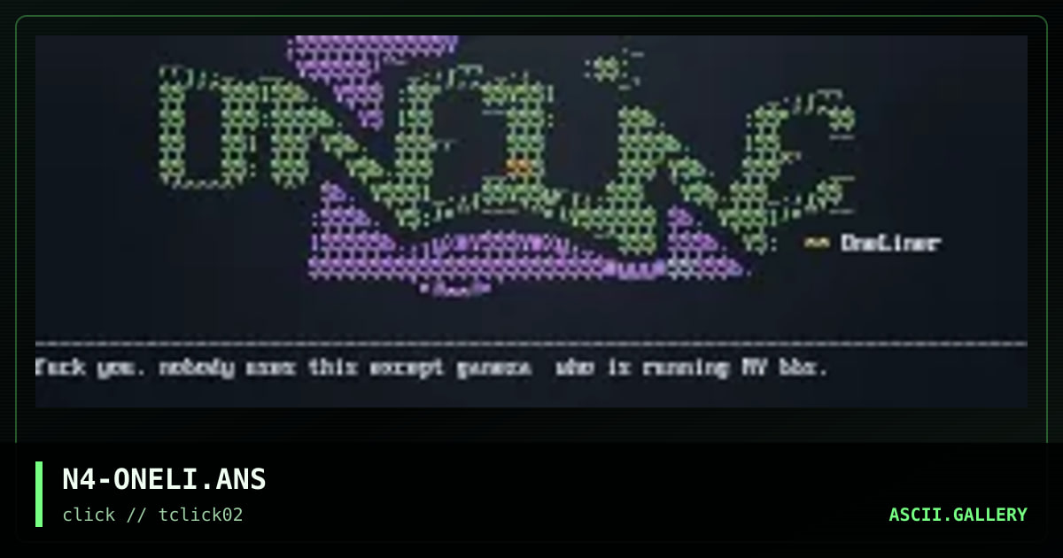 oneliner header, by natureboy, 1998