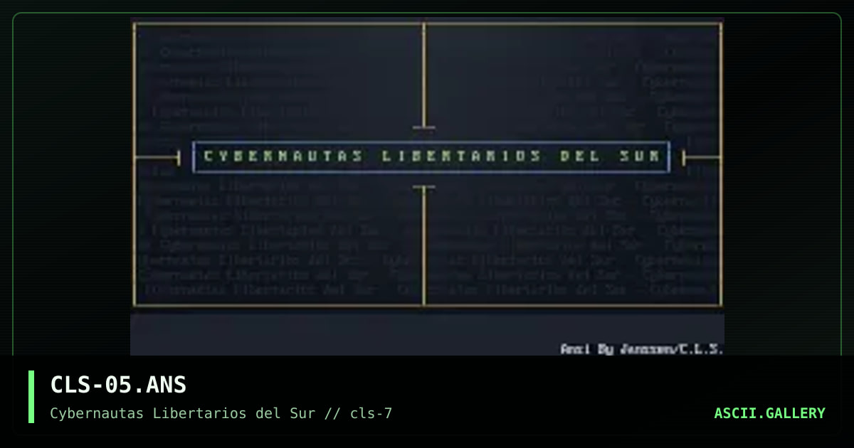 CLS-05.ANS, by janssen, 1998