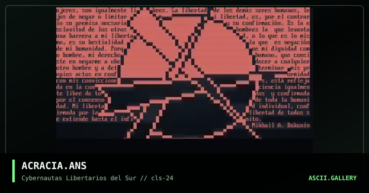 Símbolo anarco con texto de Bakunin, by el revuelta, 1999
